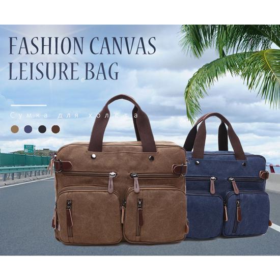 Hot Canvas Leather Travel Handbag Luggage Duffel Travel Tote Multifunction Shoulder Strap Bag