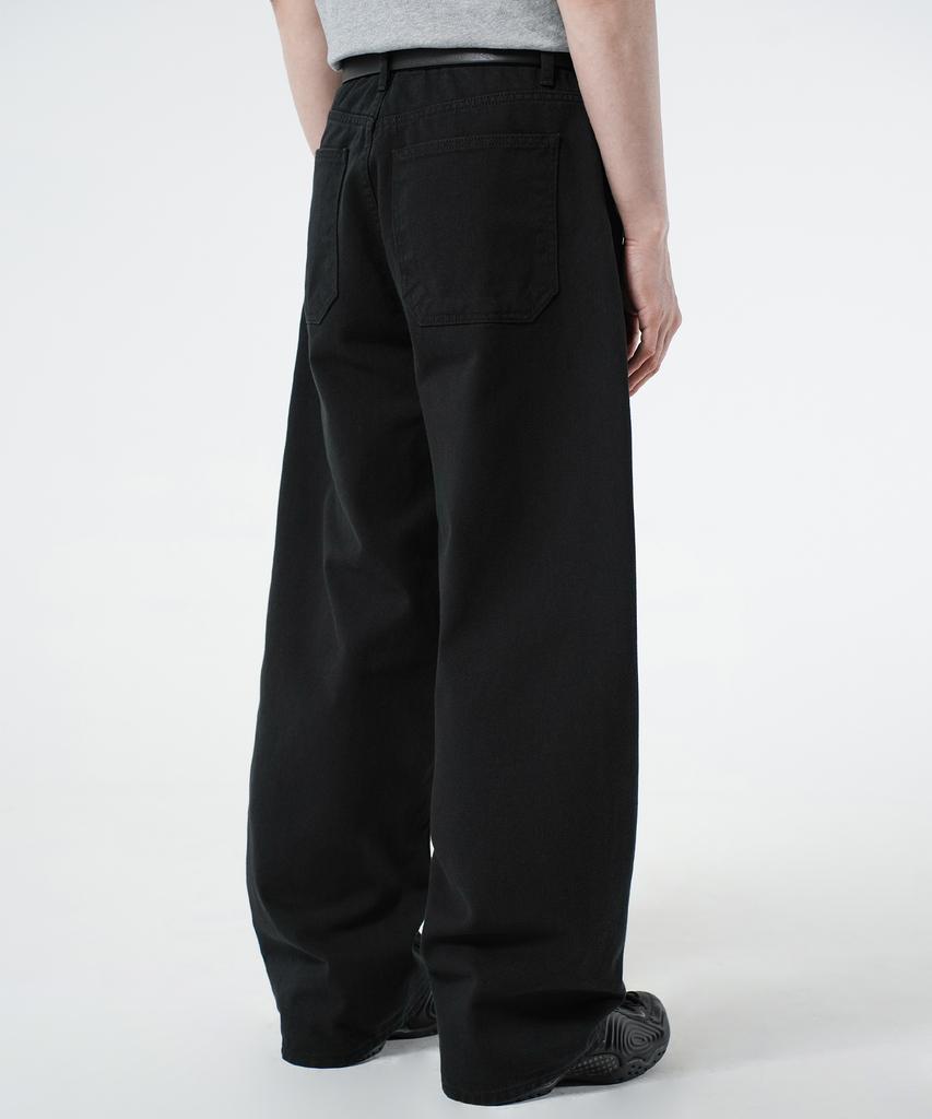 Beulaendideu Wide Curved Cotton Pants [Black]
