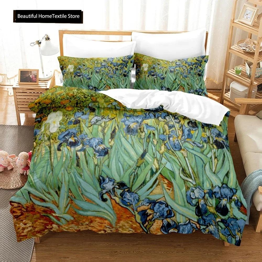 Abstrakt Van Gogh Oljemålning Påslakanset King Queen Storlek Täcke Överdrag För Barn Pojkar Flickor Tonåringar Polyester Sängkläder