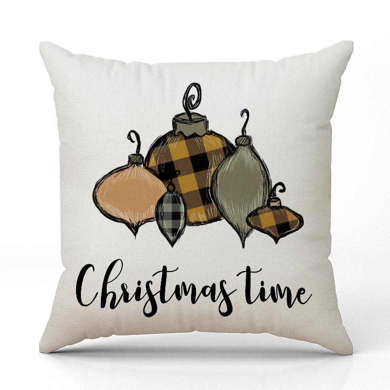 New Snowflake Christmas Tree Pillowcase Line Print Pillowcase Festive Room Sofa Decoration Cushion Cover