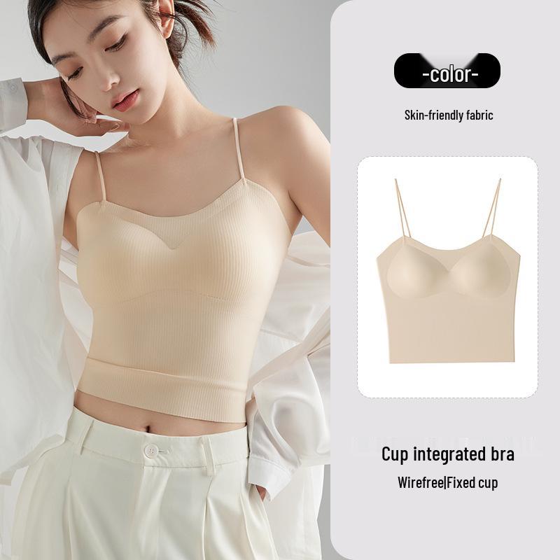 

Женская рубчатая майка с нагрудными вкладышами - Летний жилет-бюстгальтер и верхняя одежда L [130-160 lbs]