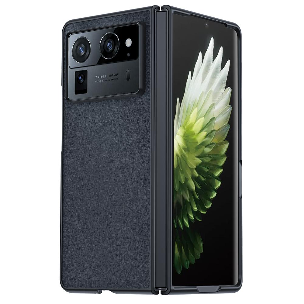 

Для чехла TECNO Phantom V Fold2 Чехол из поликарбоната с покрытием из ПУ кожи Противоударный Чехол для складного телефона Black