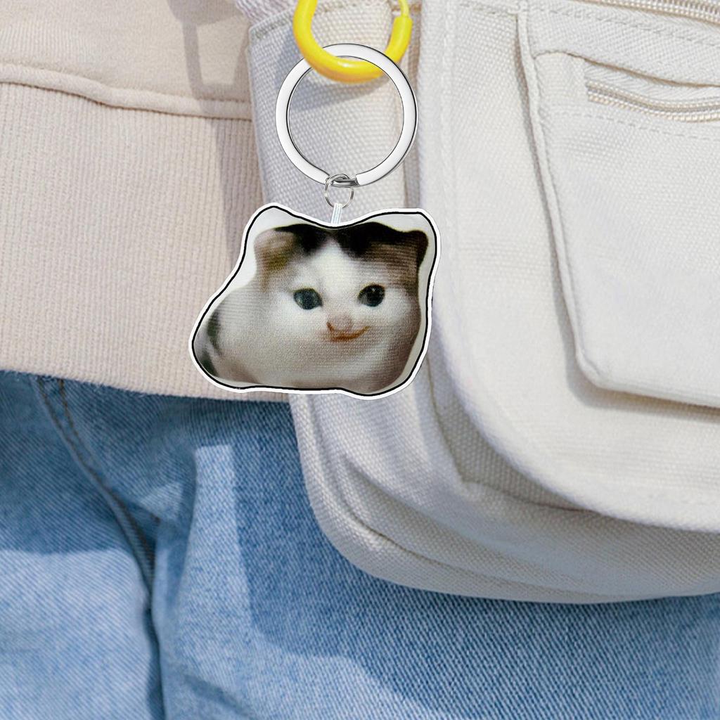 Cute Cat Keychains Chubby Kitten Keyring Trinket Bag Ornament Animal Cat Pendant Keys Holder Purse Bag Accessories DIY Gifts