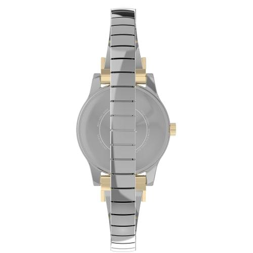 Timex Women's Fashion Stretch Bangle 25mm Watch, Two-Tone/Silver-Tone/Two-Tone, Modern