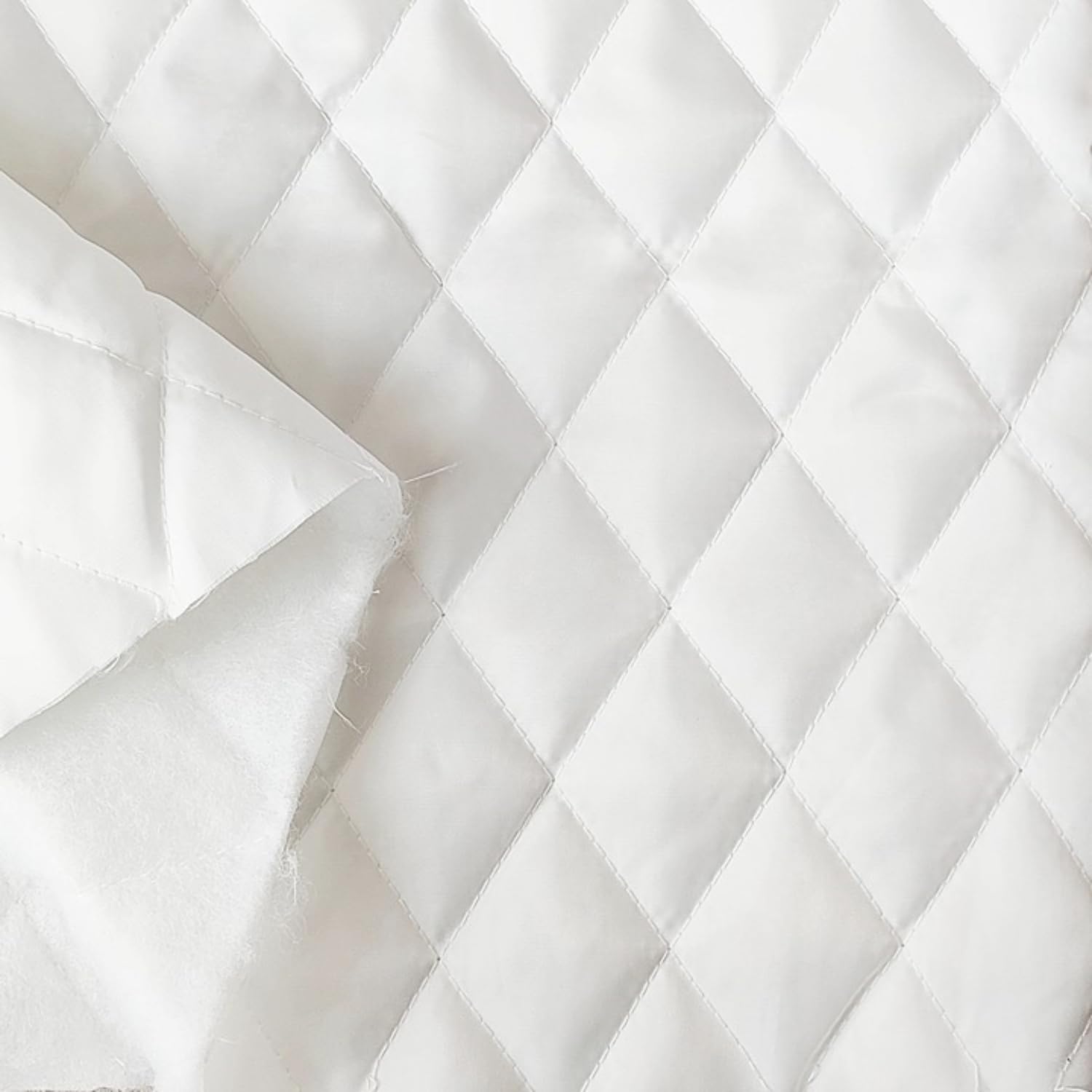 

Quilt Fabric White for Lining Medium Thick Width 140cm Quilting Handicraft Plain Cloth [moonfarm] (1m)