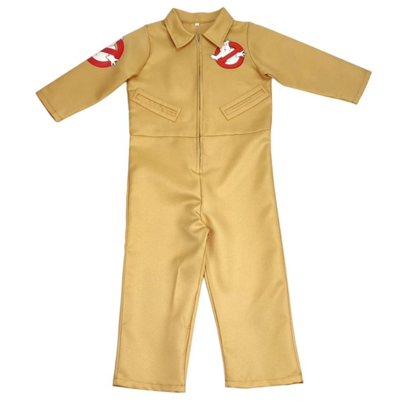 1Set Kids Ghostbuster Halloween Costume Ghostbuster Jumpsuit Uniform with Protons Pack for Cosplay Dressing Up Party L