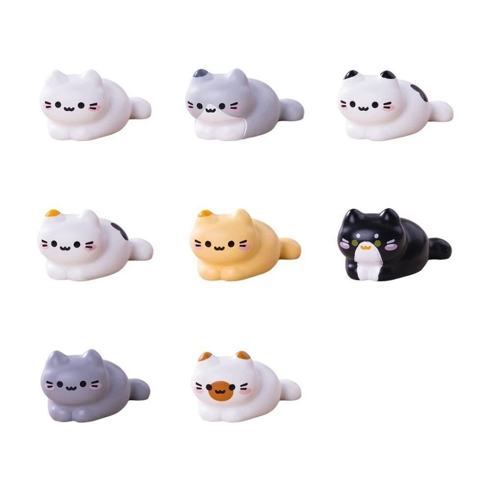 

8 Pc Cartoon Cat Miniature Figure Resin Mini Size Cat Model Ornaments Tiny Design Adorable Kitten Micro Landscape Ornament