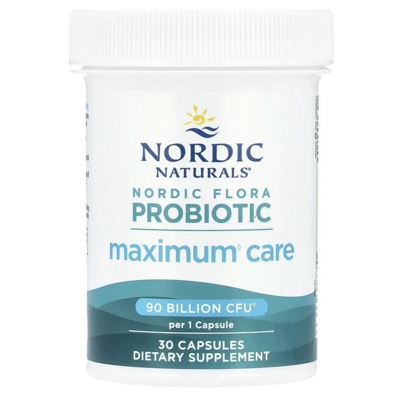 Nordic Flora Probiotic, Maximum Care, 90 Billion CFU, 30 Capsules