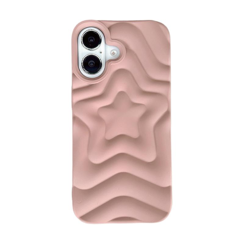 Bling Chromed Silver Gradient Five-pointed Star TPU Phone Case For iPhone 16 Pro Max 17 15 13 14 Plating Silicone Back Cover
