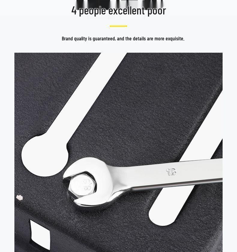 10-Piece Double-Head Wrench Set - Chrome Vanadium Steel for Automotive Repair