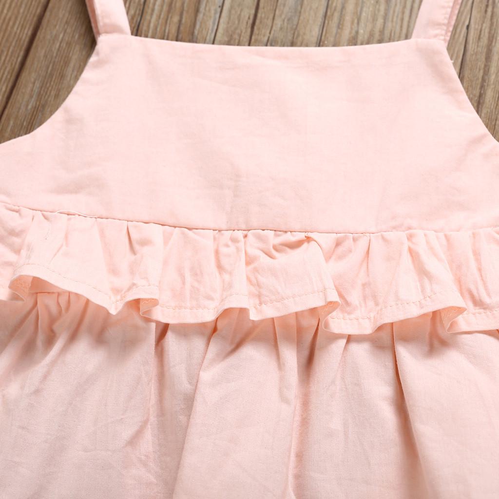 Infant Baby Girls Kids Straps Ruffle Tops T Shirt+Pants+Headband Outfits Set