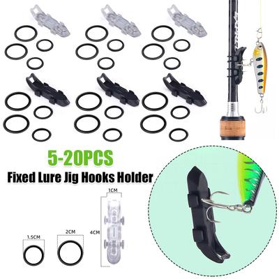 Magnetic Fishing Lure Bait Holder with Rubber Rings Lures Hook Keeper Holder Prevent Scratching Accessories for Outdoor Fishing