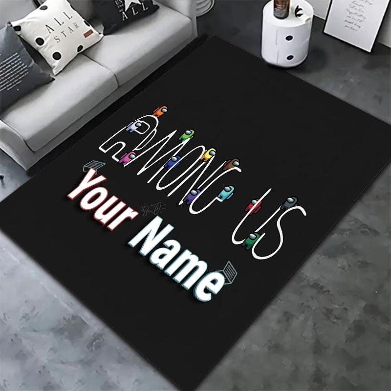 Among Us Custom Name Carpet Rug for Living Room Bedroom Home Sofa Decoration,Kids play Non-slip Floor Mat