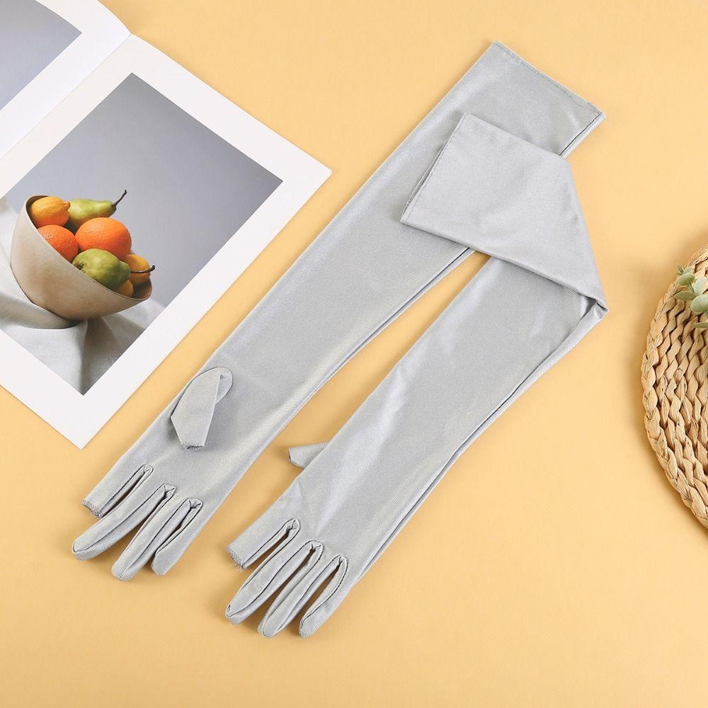 UV Insulation Sunscreen Sleeve Sun Protection Cycling Gloves Thin Ice Silk Sleeves Gloves  Summer