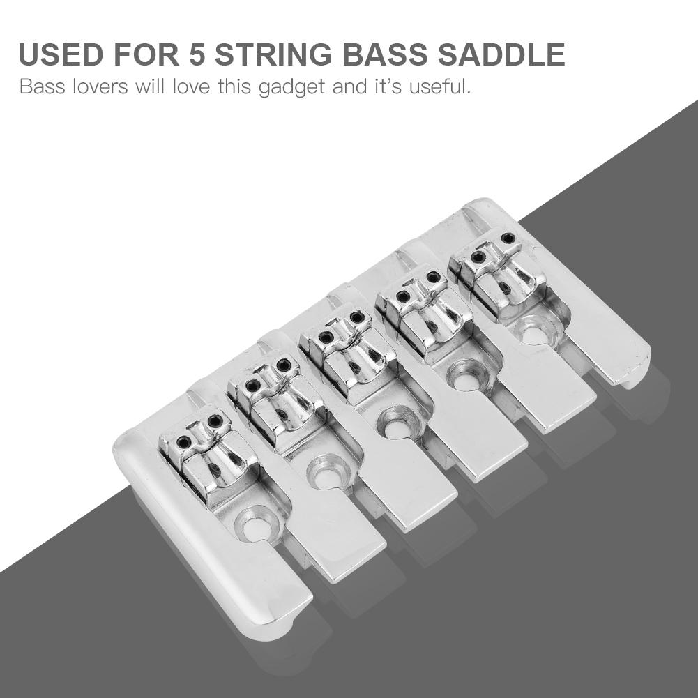 5 String Electric Bass Guitar Saddle Set with 5 Screws Wrench Repair Parts