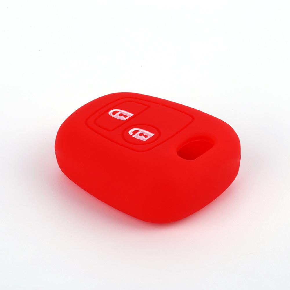 Suitable for Peugeot 206 Straight 2-button Silicone Key Cover Citroen Key Bag Citroen Picasso Remote Control Cover