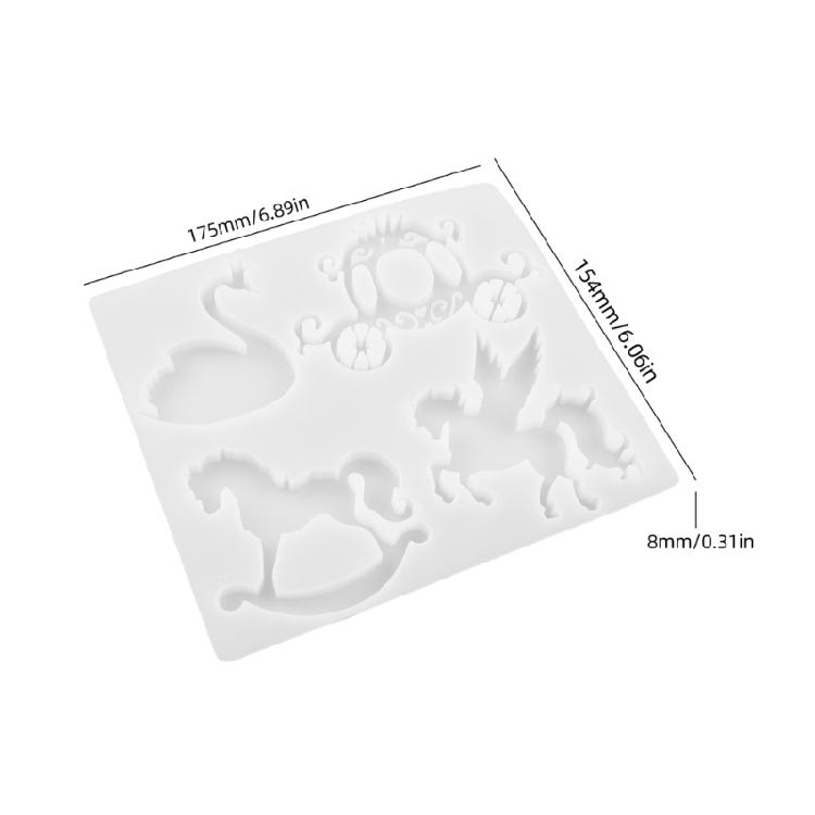 Perfect Silicone Jewelry Mold for Resin Crafting Swan Pegasus Horse Carriage Designs Holiday Ornaments and Easy Use