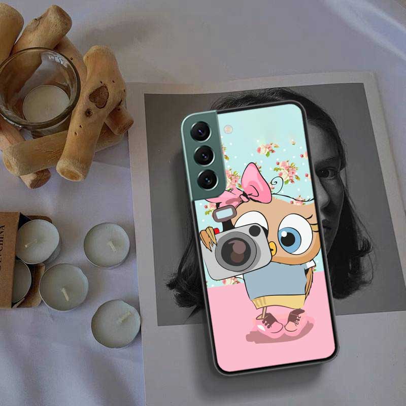 Cute Owl Hearts Lover Christmas Phone For Samsung Galaxy S24 S22 Ultra S21 Plus S20 S23 FE Case S10 S10E S9 S8 S7 Edge Cover Sil