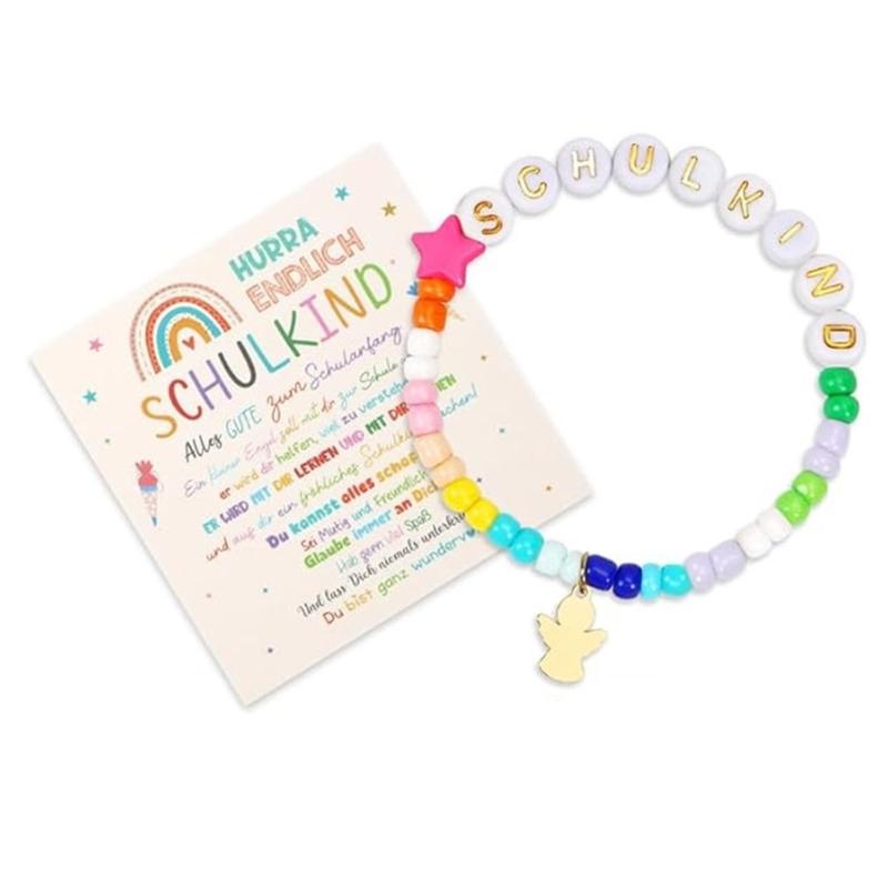 Creative Letter Bead Bracelet With/without Pendant Detail, Acrylic Design Wristlet For Teens Daily Accessories