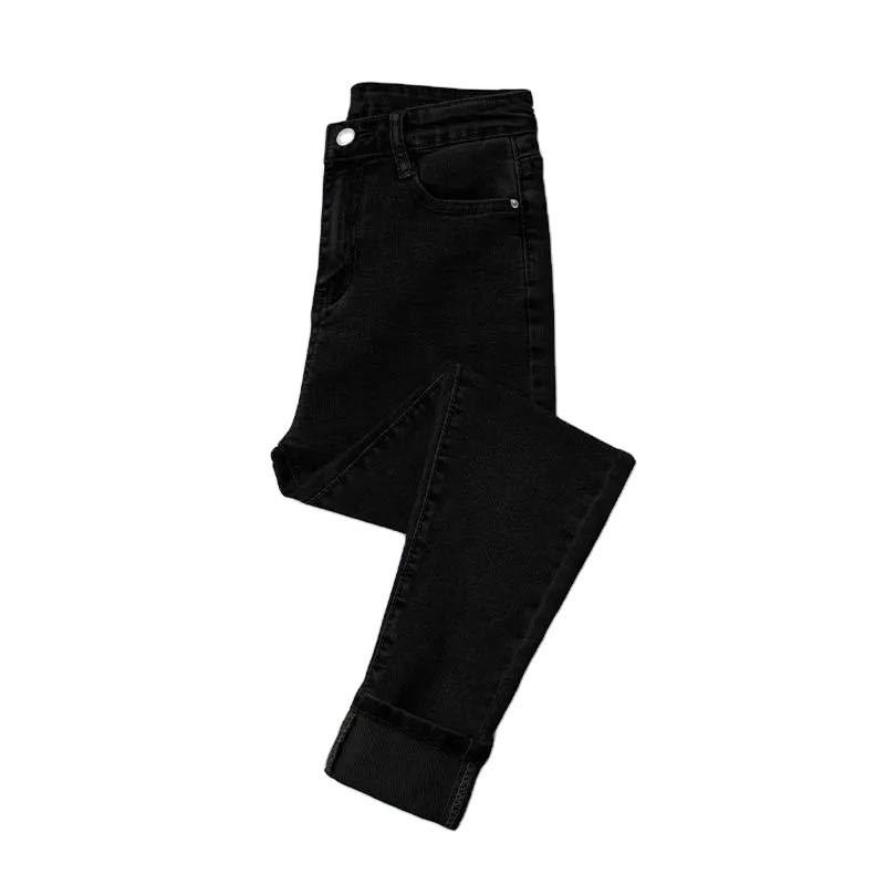 Womens High-Waisted Stretch Denim Pencil Pants 2026 Slim Fit Fleece-Lined Skinny Jeans