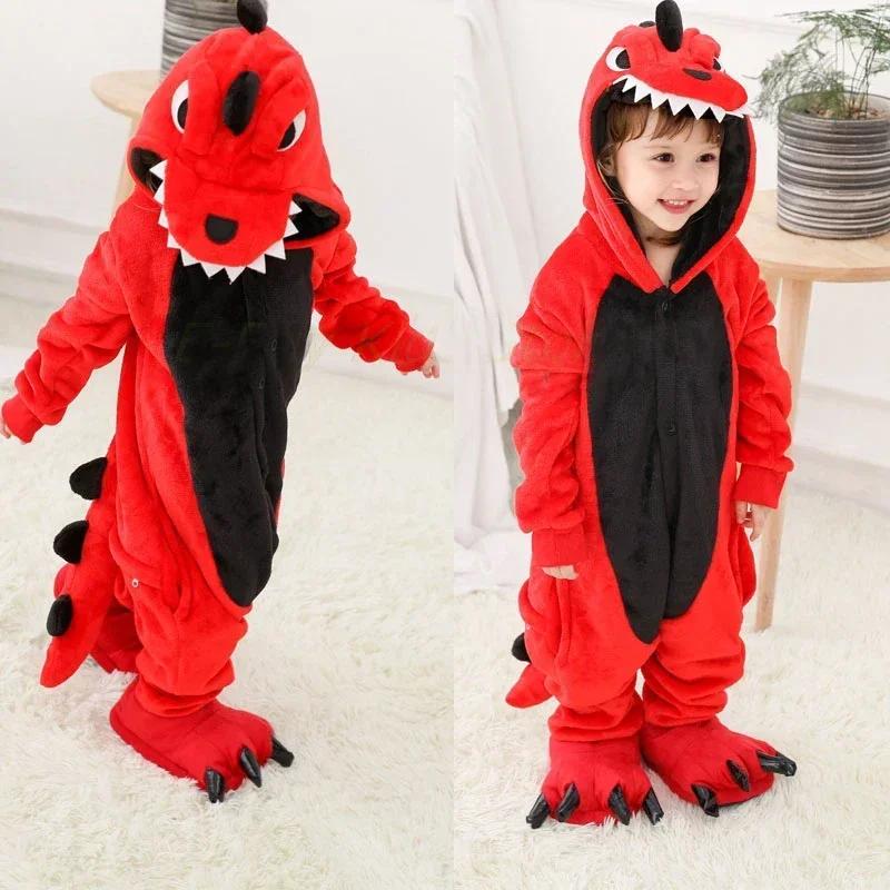 New Winter Unicorn Pajamas for Children Kigurumi Animal Pyjamas Kids Panda Onesie Boys Girls Sleepwear Dinosaur Jumpsuit
