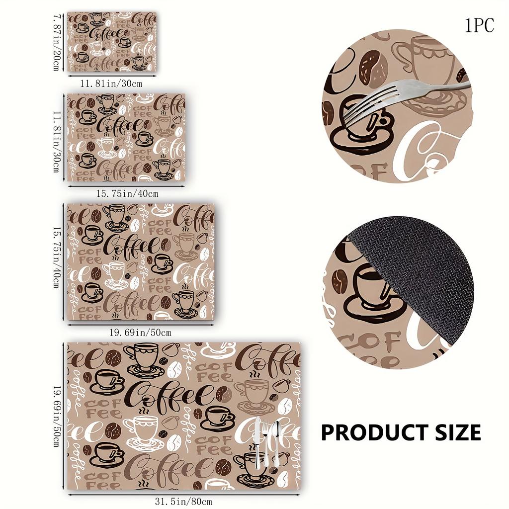1Pcs Coffee  Printed Dish Rubber Drying Mat  For Coffee Shop Restaurant Kitchen Carpet Tableware Durable Diatom Mud Table Mat Pet Mat Coffeeware