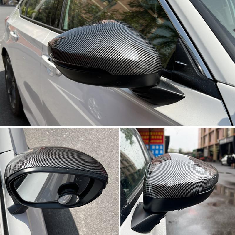 For Honda Civic 11th Gen 2025 2PCS Carbon Fiber Look Add-on ABS Car Side Door Rear View Mirror Cover Cap Sticker Case Shell