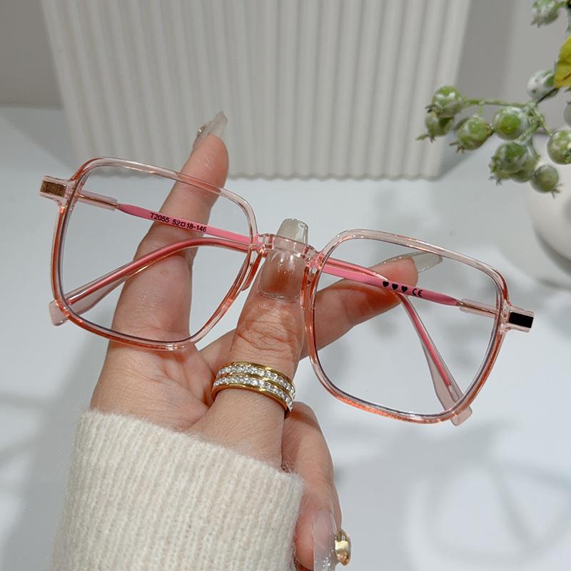 Photochromic Anti Radiation large frame Glasses Shades Transition Eyeglasses Korean Replaceable Lens women resistant Glare flat mirrors Eyewear