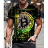 Fashion Bitcoin Graphic 3D Pringting Men's T Shirt Summer Streetwear Round Neck Short Sleeve Casual Loose Tops Tee Men Clothing