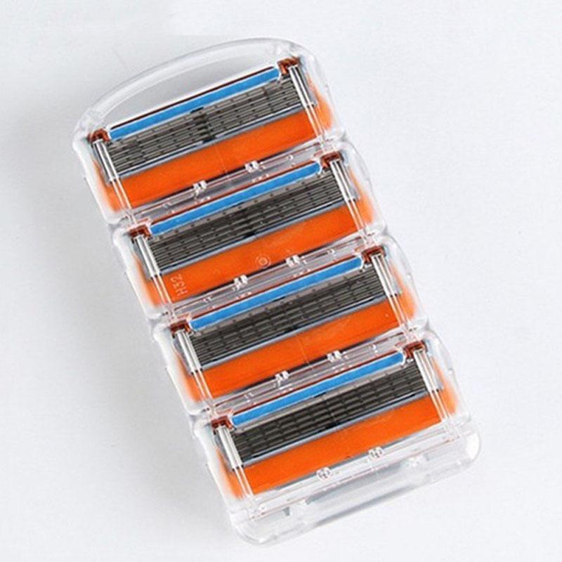 4 шт., 5-слойные лезвия, лезвия для бритья для мужчин, лезвия для электробритвы 4 Pcs оранжевый