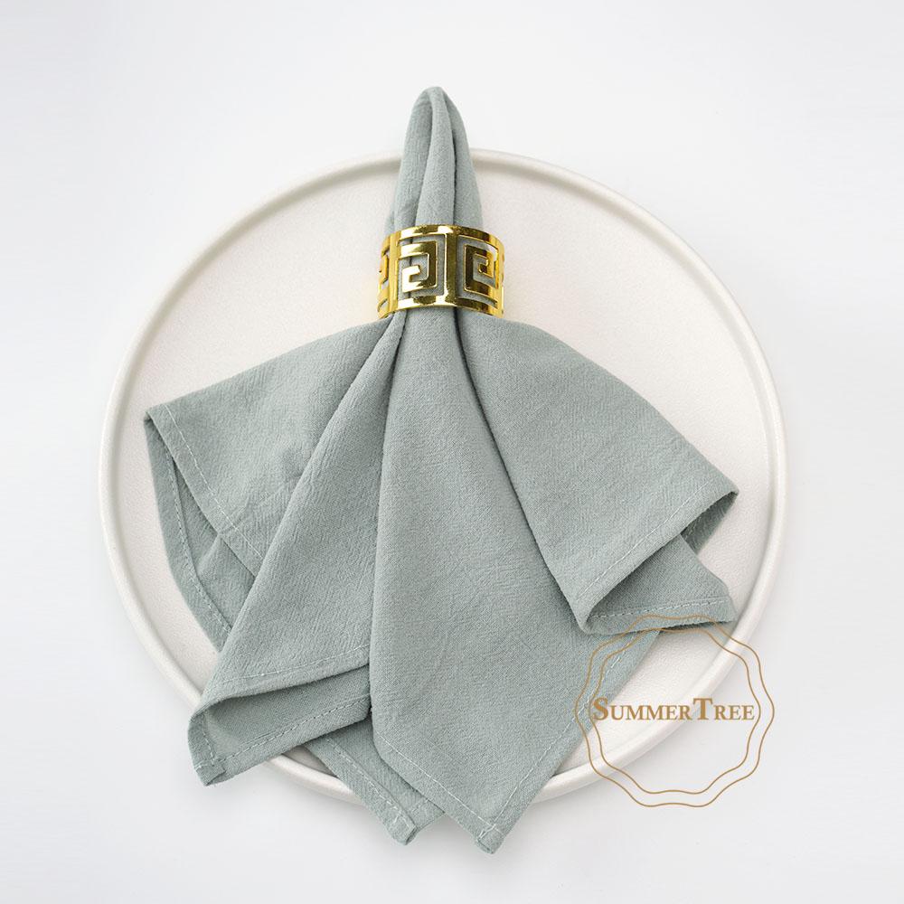 12 Piezas 40x40cm Servilletas de Tela Algodón Lavado Cena Vintage Suave Servilleta de Mesa Posavasos para Restaurante Hogar Boda Fiesta Decoración
