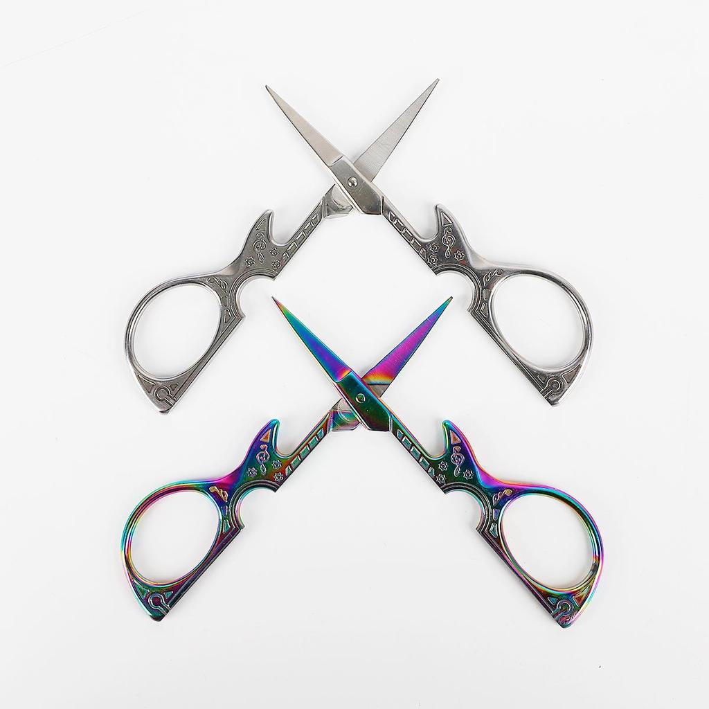 1pc/bag 11.4cm Stainless Steel Guitar-Shaped Small Scissors For Office Home Life Clothing Cutting