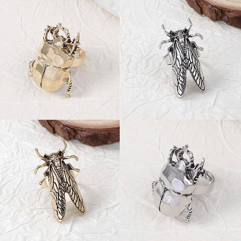 Vintage Creatieve Cicade Lieveheersbeestje Openingsring Voor Mannen Vrouwen Gepersonaliseerd Insect Design Vingerring Sieraden Accessoires Cadeaus