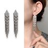 Elegant Long Tassel Earrings With Zirconia Accents Gold Plated Copper Chain Drop Women