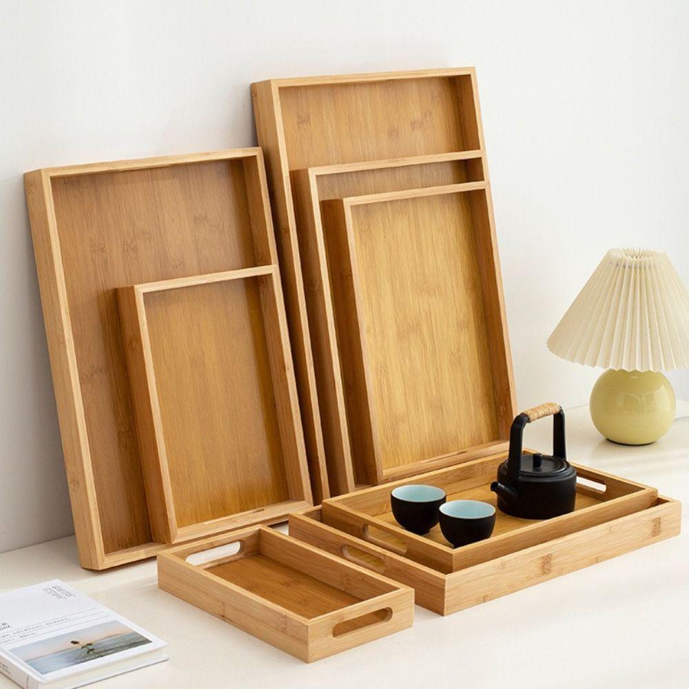 With Handle Food Storage Trays Rectangular Serving Tray Decorate Tray Dessert Pallet  Coffee Table