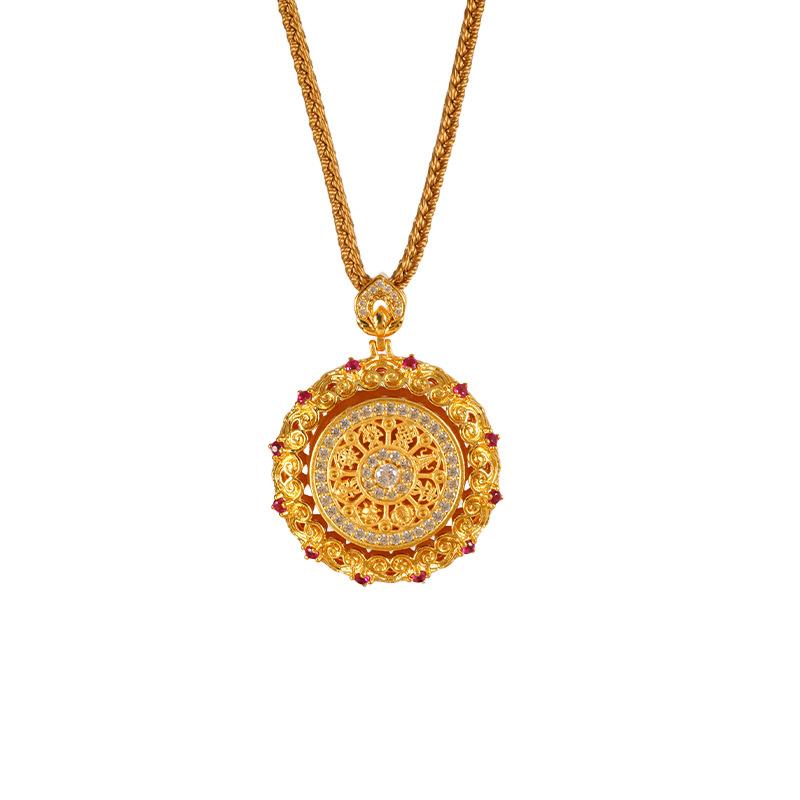 New Chinese Style Eight Treasures Compass Retro Light Luxury Necklace Pendant