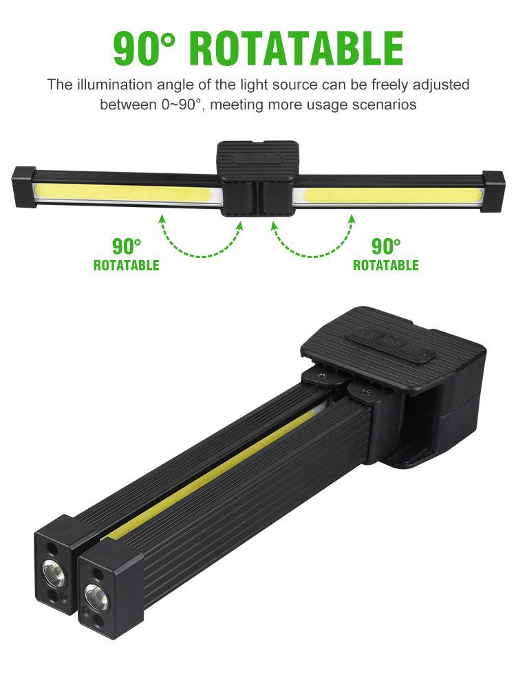 6stupňová stmívatelná blikající tělocvičnová lampa pro pózování, přenosná magnetická LED pózovací lampa se závěsným hákem, světlo na selfie se 180stupňovým skládáním