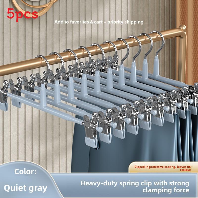 Stainless Steel Pants Hangers With Nonslip Clips For Home Storage And Laundry Organization