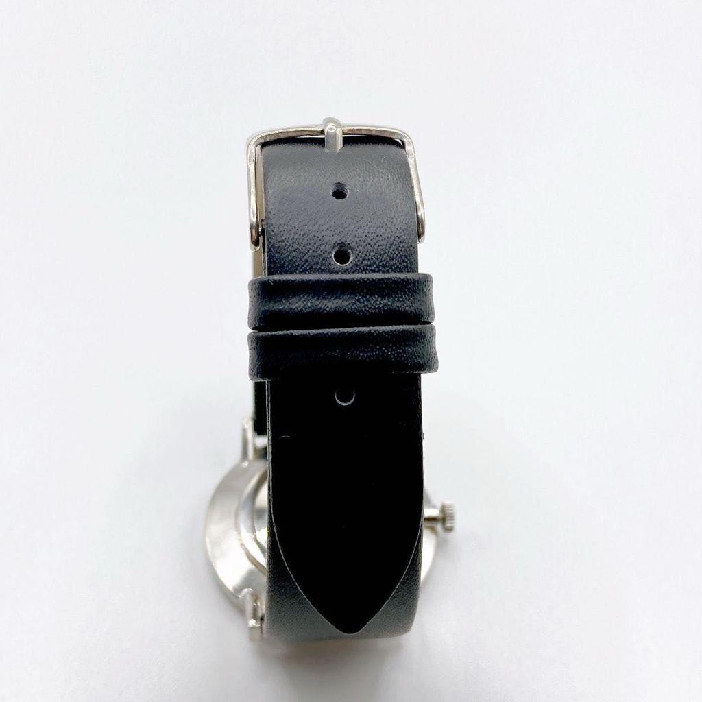 Used 355 SEIKO Chariot Men's Watch 70s Vintage Black Leather