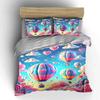Romantic Hot Air Balloon Decor Multiple Sizes Kid'S And Adults' Bedroom Exquisite 3Pc Bedding Set, Gift