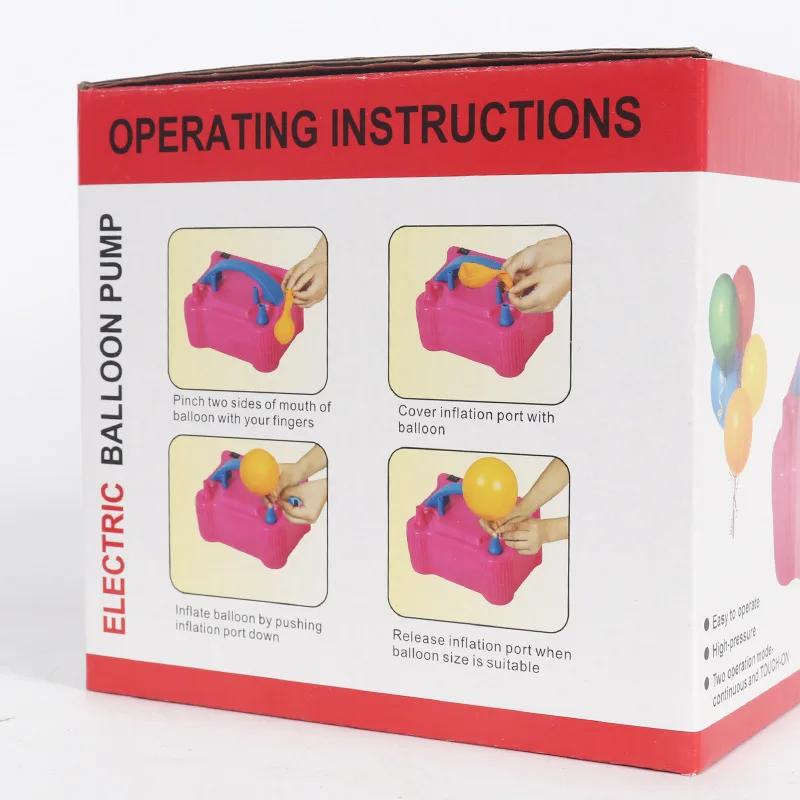 1PC High Pressure Double Hole Electric Balloon Air Pump Portable Birthday Balloon Pump Blower European Plug Air Compressor