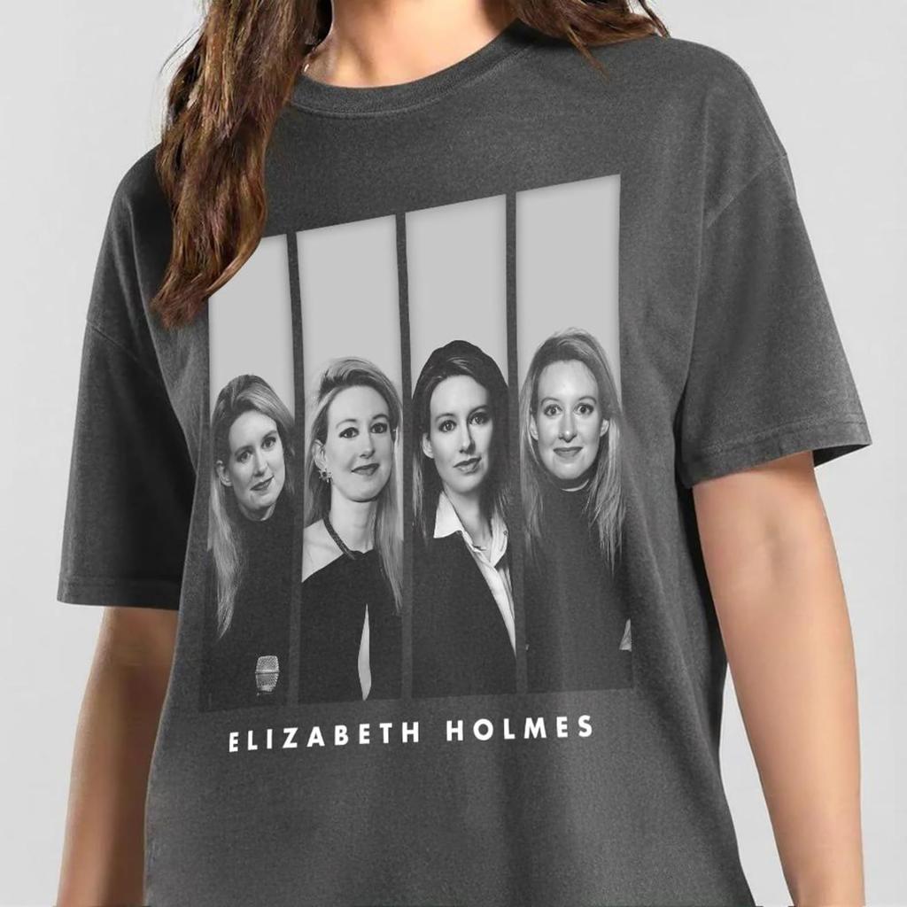 Elizabeth Holmes vintage black and white T-shirt, Elizabeth Holmes Tee, Elizabeth Holmes SweaT-Shirt