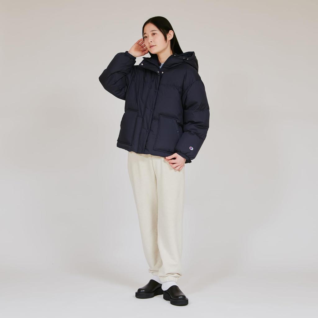 Champion Long Sleeve Hooded Jacket with Embroidered Script Midnight Blue Women's Zip-Down Logo, CW-C605,