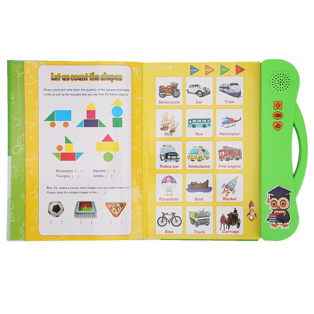 Kid English E Book Electronic Sound Book Educational Toy Reading Machine With Learning Pen(Orange )