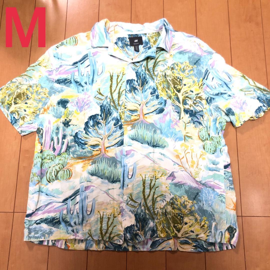 

[Б/У] Рубашка алоха H&M с принтом по всей поверхности и открытым воротником, Размер M, Мужская, Синяя, Доставка включена