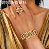 Mode neuer Hohlring Kreuzarmband Ring-Set personalisiertes Designgefühl trendiger Streetstyle