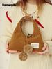 Vanwalk Pom-Pom Mochi Tote Bag [Brown]