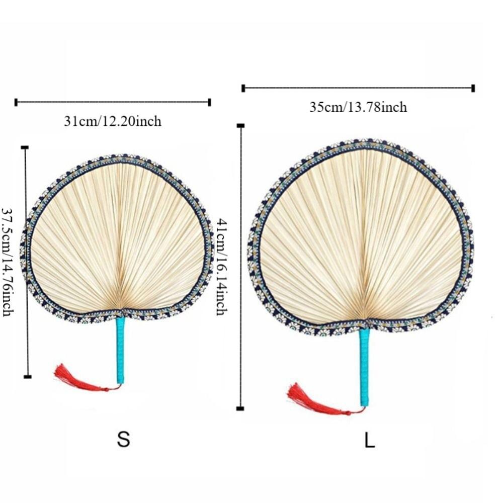 Hemming Palm Leaf Fan with Tassel Summer Fan Room Wall Decoration Handheld Fan  Performance Props