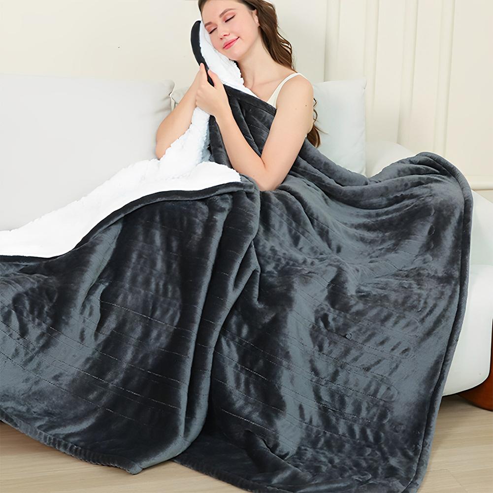 

Flannel Electric Blanket 9 Heating Levels Heating Throw Blanket Timer Auto Shutt Off Ultra Soft Plush Warm Blanket for Full Body EU
