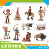 Simulation Scene Wild West Suit Character Model Chieftain Warrior Cowboy Indian Women Tent Toy